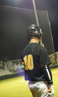 Zach Hodges prepares to bat for the Varsity Tigers.
